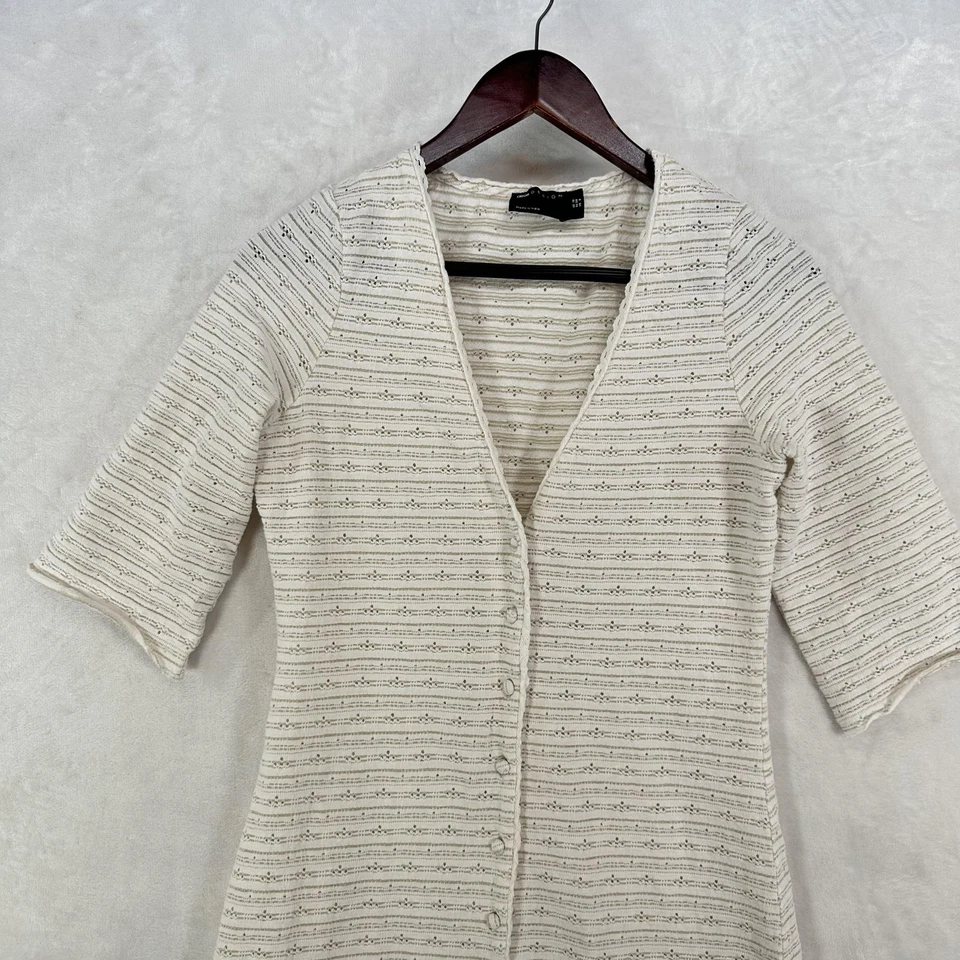 Vestido midi boho tejido frontal con ojales de encaje con botones crema 6 para mujer de diseño ASOS Foto 2 de 4