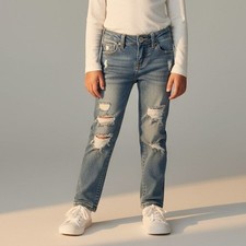 Girls Vigoss The New York Skinny Stretch Denim Blue Jeans Sz 4 Distressed