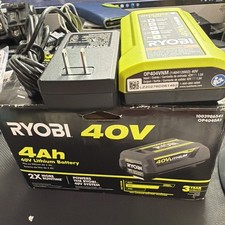 RYOBI 40V Battery and Charger Kit 4.0 Ah Lithium-Ion Battery OP4040A1, OP404VNM