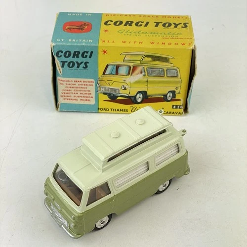 Vintage Boxed Corgi Toys 420 Ford Thames Airborne Caravan