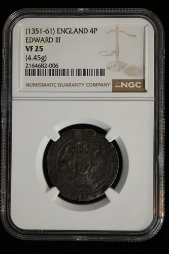 1351-61 England. 4 Pence. NGC VF-25