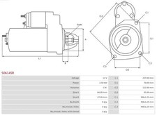 Starter motor Clockwise rotation S0614SR AS-PL for UAZ IVECO RENAULT TRUCKS