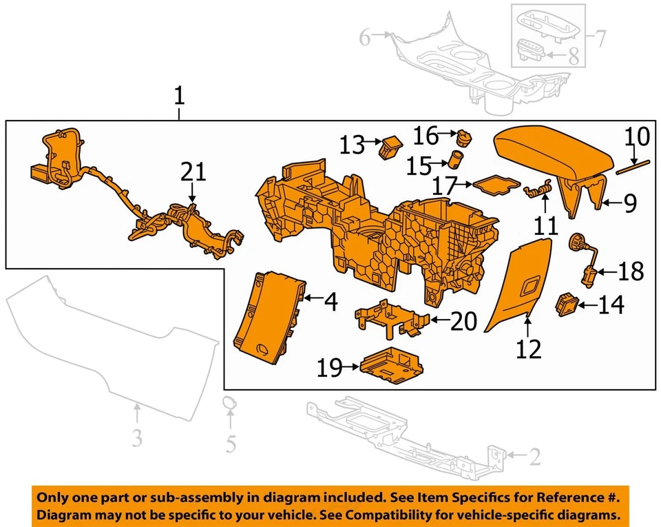 FITS 2014-2016 CHEVROLET MALIBU MALIBU LIMITED CONSOLE 23457673 -  NEW OEM - Image 2 of 3