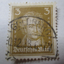 1* Heritage Stamp Old Time = 3 Pfennig German Reich 1928 Goethe
