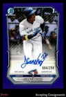 2026 Bowman Chrome Purple Refractor Juan Sanchez 1st Rookie AUTO 084/250