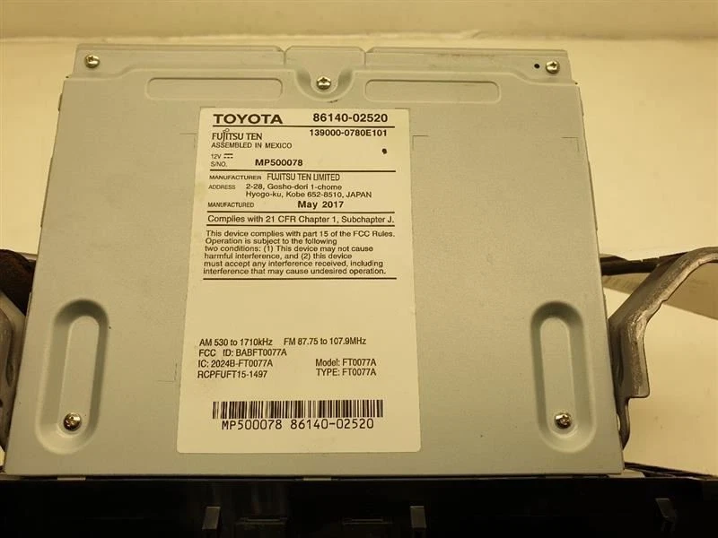 17-18 TOYOTA COROLLA SE РАДИО/СТЕРЕО СЕНСОРНЫЙ ДИСПЛЕЙ ЭКРАН В СБОРЕ - Изображение 2 из 4