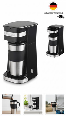 Bestron Kaffeemaschine Mit Isolierbecher, Camping Kaffeemaschine Für Gemahlenen 
