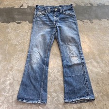 Vintage 70s Lee Bell Bottom Flare Jeans Beautiful Fade Whiskered 31x38