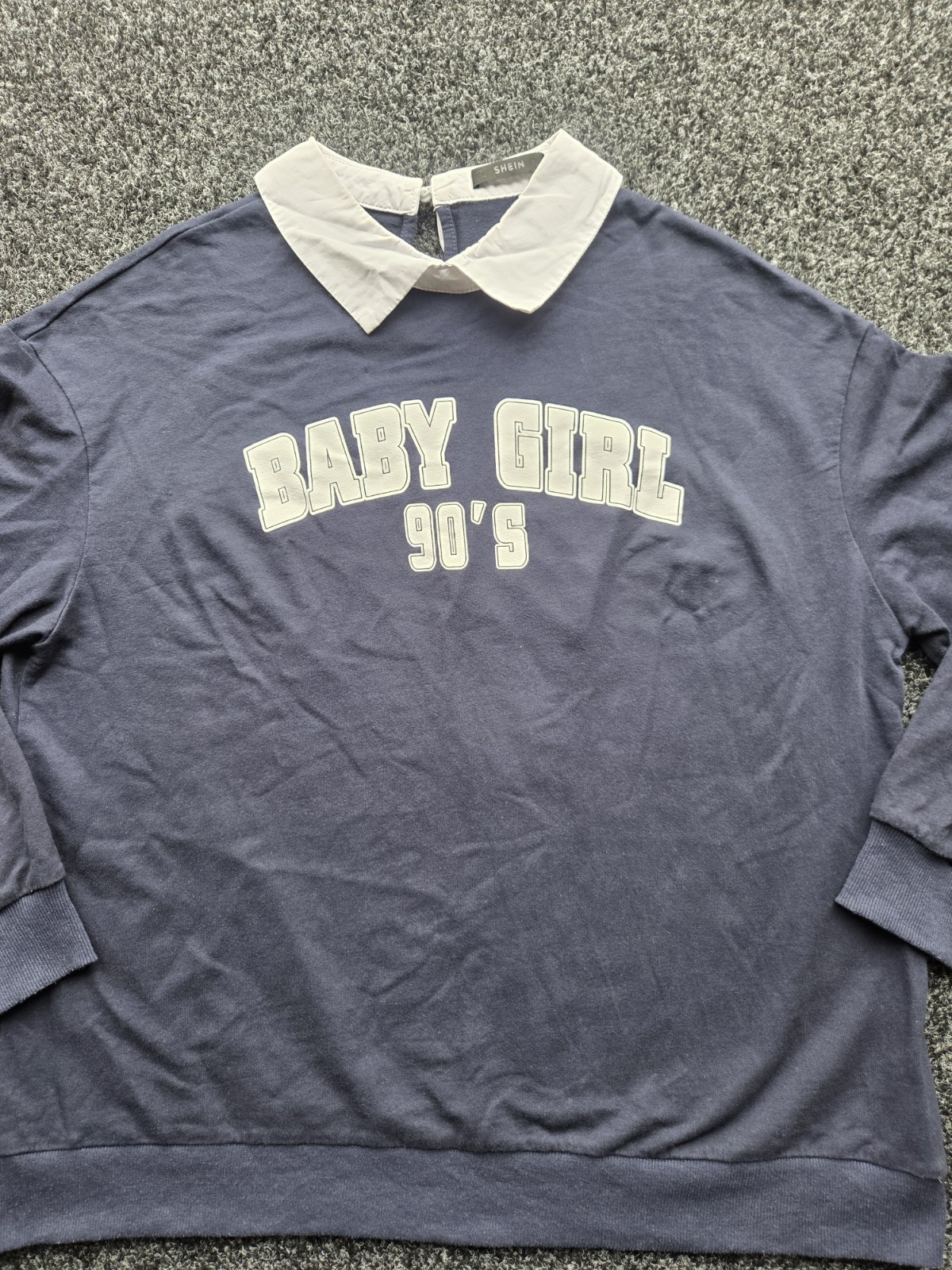 Baby Girl 90’s Slogan Collared Long Sleeve Top Shein Size L. image 2