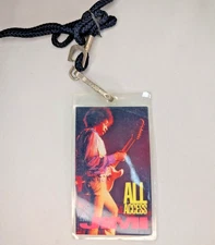 Vintage Jimi HENDRIX Souvenir All Access Laminate Pass 1991 Lanyard