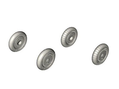 CMK 129-Q72351 - 1:72 Bf 109G-6 Wheel set (smooth and ribbed tyres) - Neu