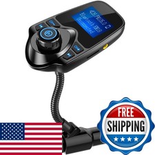 Nulaxy Bluetooth 5.4 Car Adapter FM Transmitter 1.44" LCD Screen Black KM18
