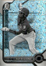 Elly De La Cruz 2022 Bowman Prospect Black & White Ray Wave Chrome Refractor