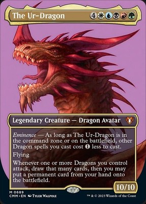 MTG The Ur-Dragon - Foil - Borderless, Light Play, English Commander Masters