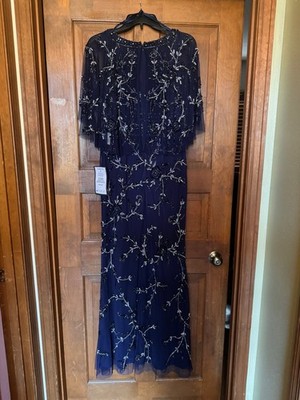 adrianna papell dress 6, beaded cape long Navy blue | eBay adrianna papell dress 6, beaded cape long Navy blue | eBay