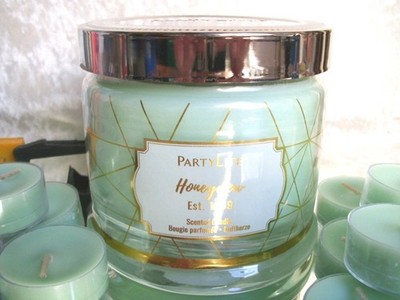 PartyLite HONIGMELONE 3 Docht Duftwachsglas + 12 Teelicht OVP G7352E Edition 