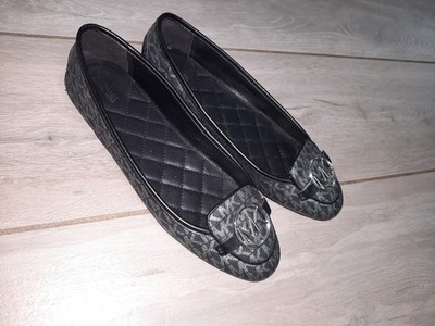 MICHAEL KORS * Lillie Moc * GR. 40 / 9M schwarz/silber * MK Schriftzüge *NEU*