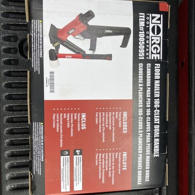Norge Floor Nailer 15.5g Stapler 18G Cleat Dual Handle Pneumatic Flooring Nailer
