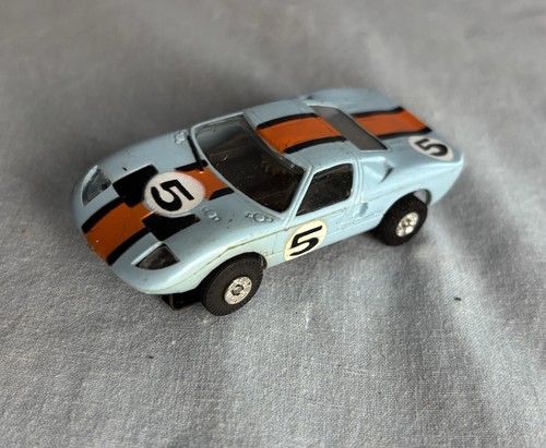 VINTAGE AURORA AFX Thunderjet 500 T JET TOUGH ONES FORD GT #5 HO SLOT CAR