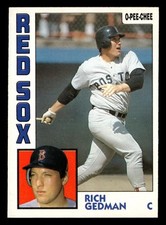 Rich Gedman 1984 O-Pee-Chee #296 Boston Red Sox Vintage Baseball *191