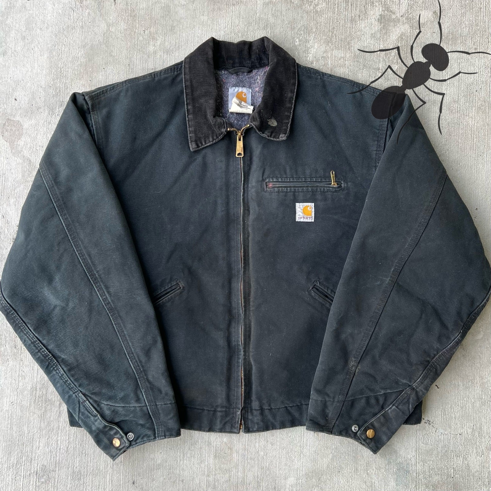 Vintage y2k J01 BLK black carhartt detroit work wear jacket