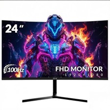 24 Inch Curved Gaming Monitor, FHD 1080P 100Hz, 120 sRGB Color Gamut, Ultra-...