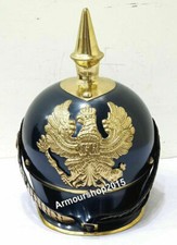 Steel & Brass Officer Helmet Spike WWI German Pickelhaube Prussian With Stand