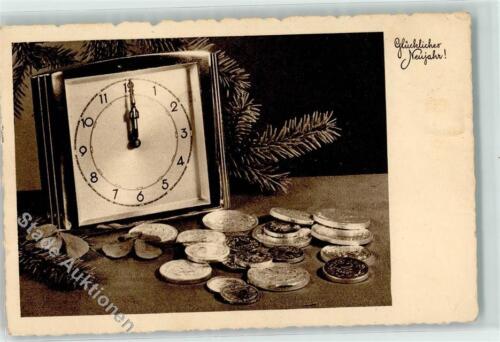 39179287 - Wecker Geldmuenzen Neujahr AK Uhr 1938 - Bild 1 von 2
