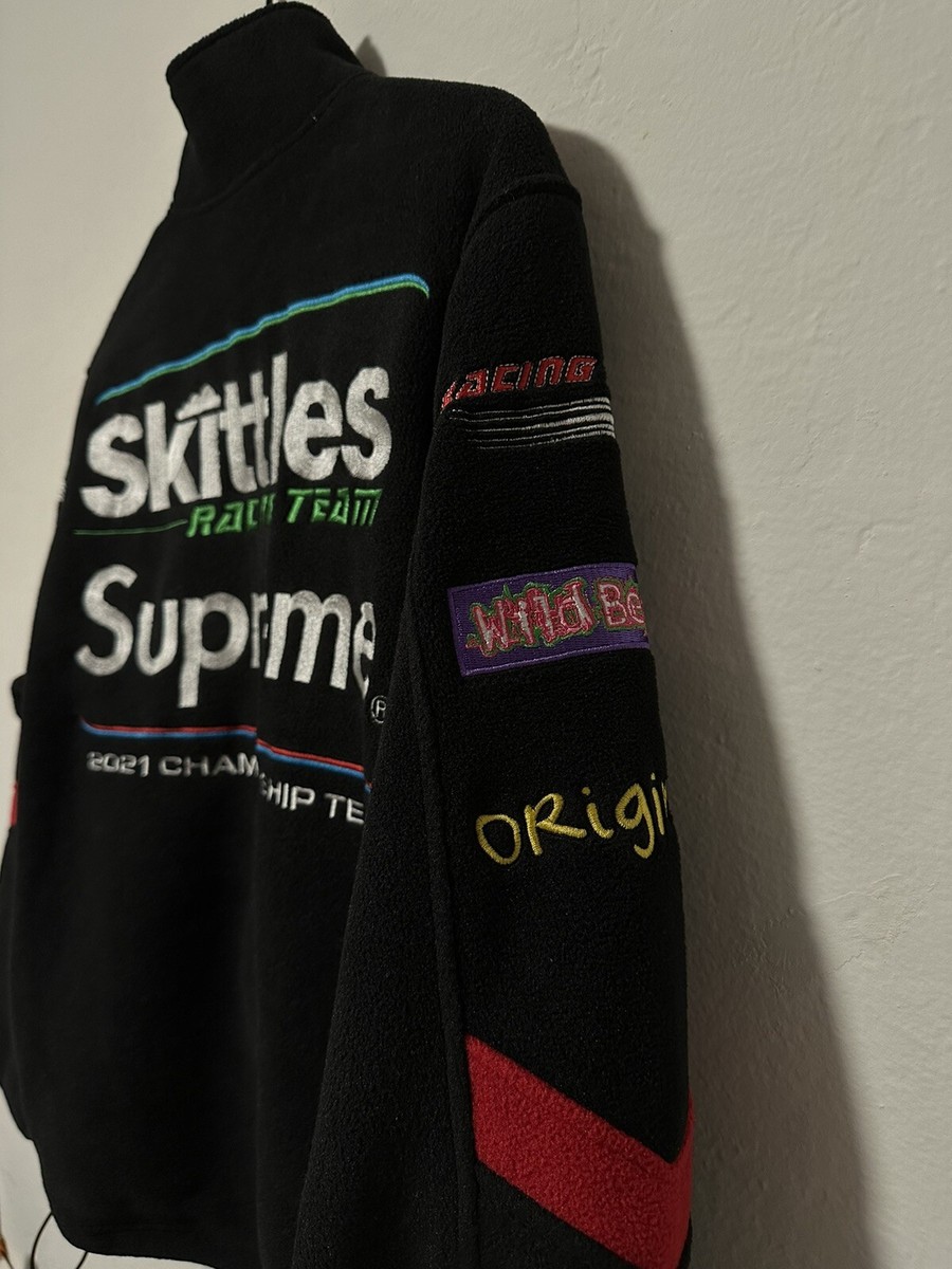 Supreme Skittles Mitchell & Ness Varsity Jacket Black Men's - FW21 - US