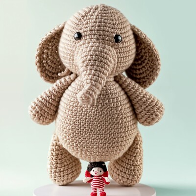 Crochet Elephant Pattern PDF - Cute Amigurumi Toy Easy Crochet Pattern