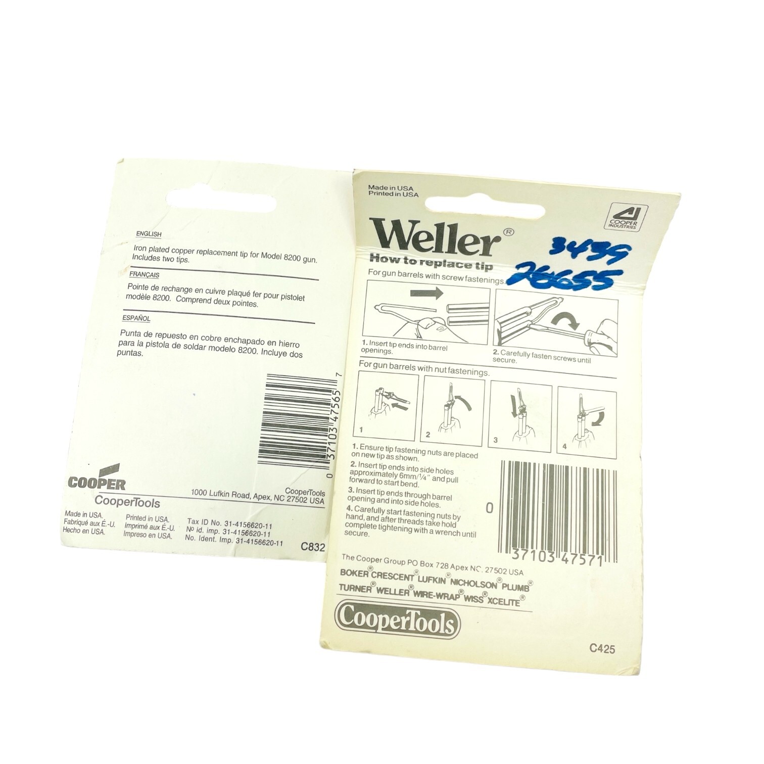 2 pack Weller 7135W 7250W Soldering Gun Tips Made in USA eBay