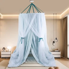 Round Dome Canopy Bed Curtain Cute Bedroom Decoration Castle Play Tent