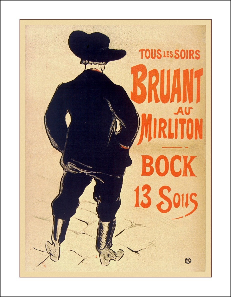 Poster Toulouse-Lautrec Bruand Cabaret | Impression lithographique d'art sur papier mat