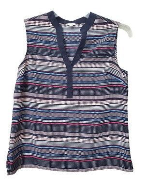 Talbots Petites Multicolor Dot Pattern Sleeveless Blouse Size MP