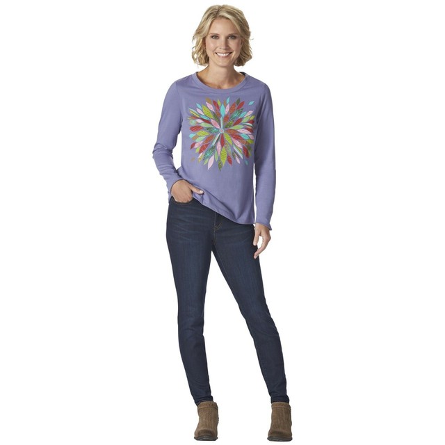 Sahalie Women's Saturday Market LongSleeved Tee Flower Hydrangea Plus