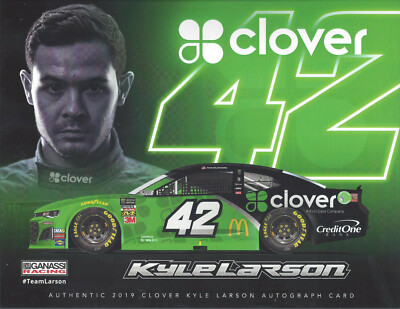 2019 KYLE LARSON ''CLOVER'' #42 NASCAR MONSTER ENERGY CUP POSTCARD