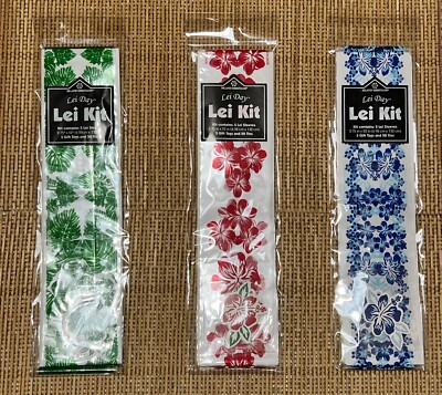 SALE Graduation Candy Lei Kit (Makes 5) 3'' Cellophane Tubing Red, Purple, Green
