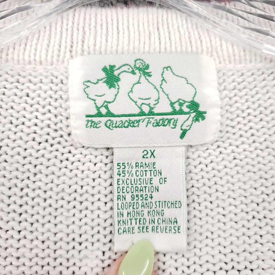 The Quacker Factory Cardigan Women 2X Plus USA America Flag Short Sleeve Sweater - Image 4 of 4