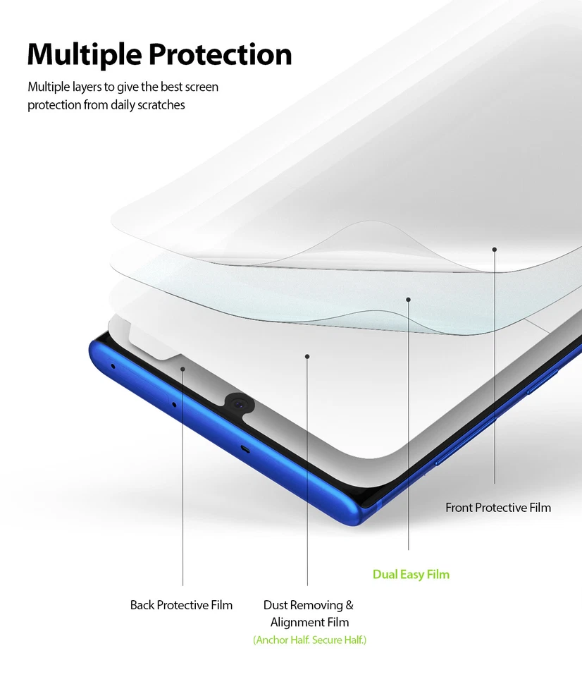 Galaxy Note 10, Note 10 Plus Screen Protector Ringke [Dual Easy Matte] - 2 Pack - Image 3 of 4