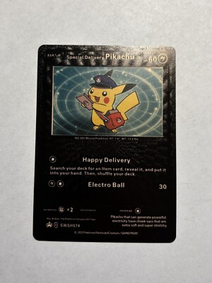 Ultra Rare Black Foil Display Card Special Delivery Pikachu - Mint