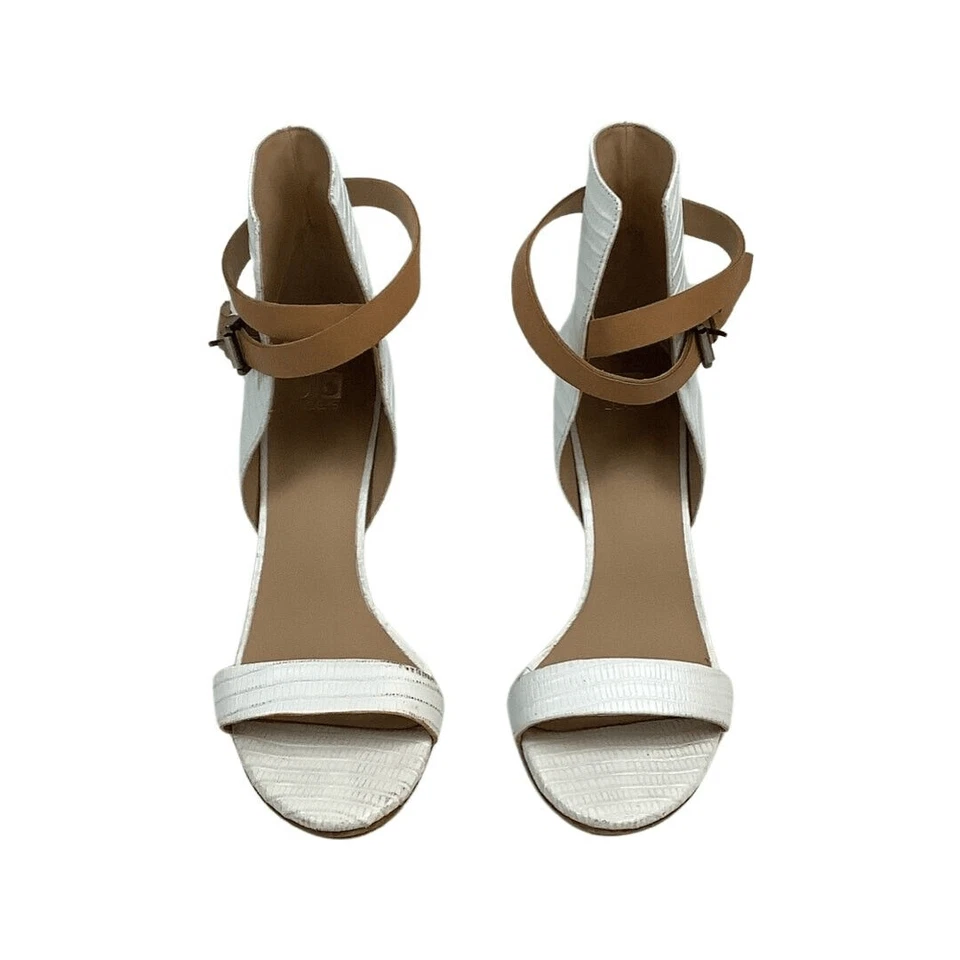 Joe’s Jeans Macee” Tacones de cuero blanco con correa al tobillo para mujer 8 Foto 2 de 4