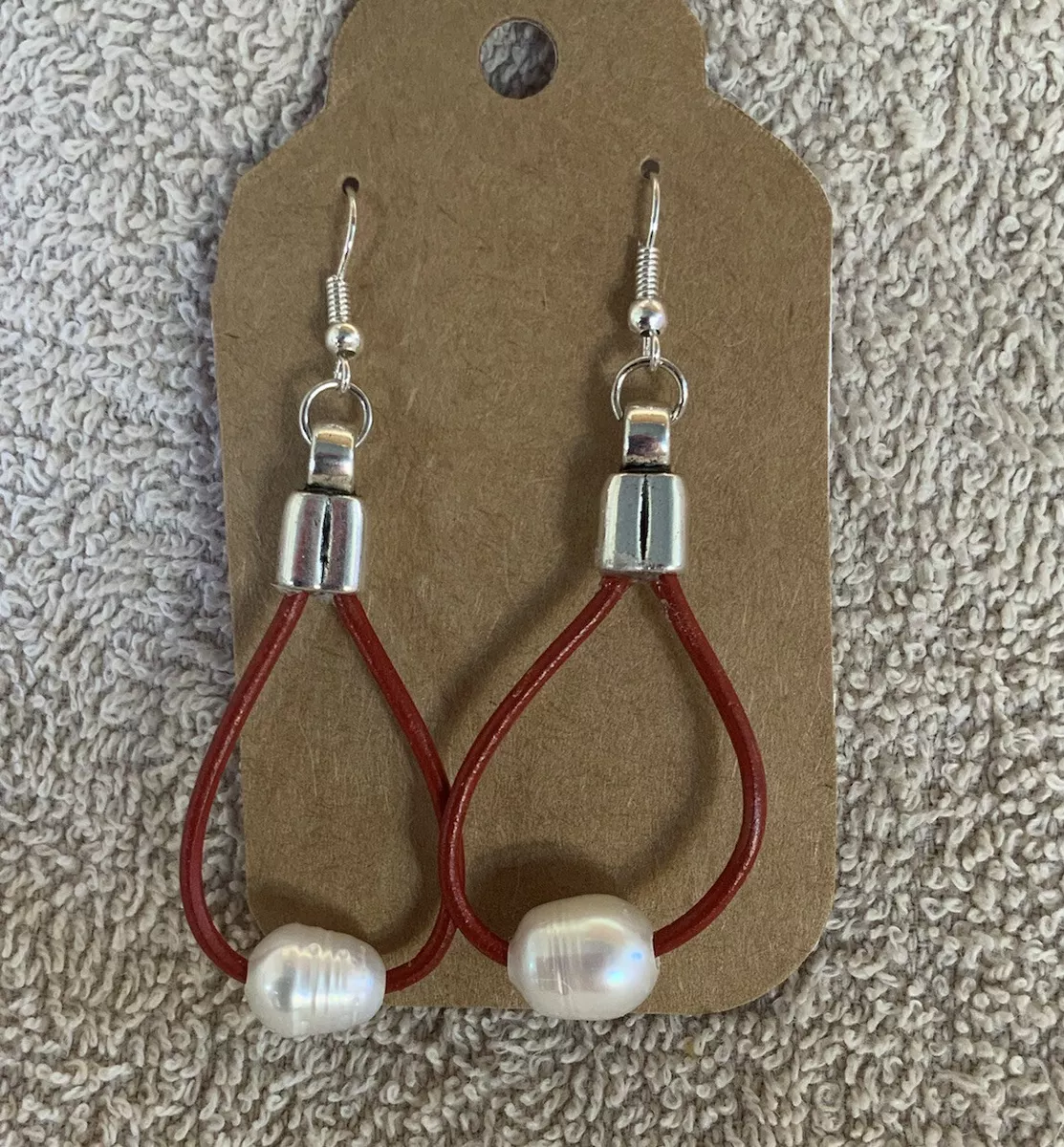 Leather cord earrings deals