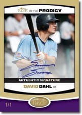 DAVID DAHL 2012 Rize Autograph Rookie GOLD BLANK BACK Auto PRODIGY RC 1/1