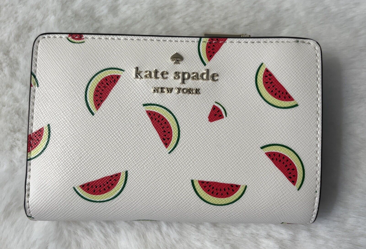 New KATE SPADE Staci Watermelon Party Printed Medium Compact