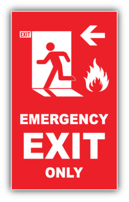 Autoaufkleber Emergency Exit Only Nur Notausgang K1931 Sticker-12cm