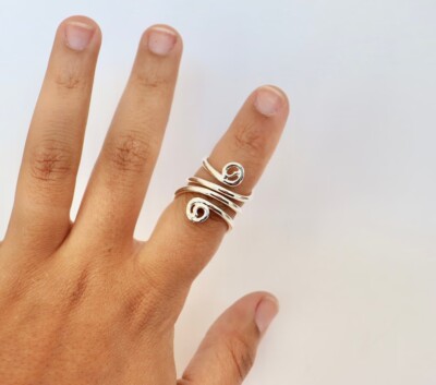 Mallet Splint Ring, 925 Silver Mallet Trigger Finger Adjustable Splint Ring