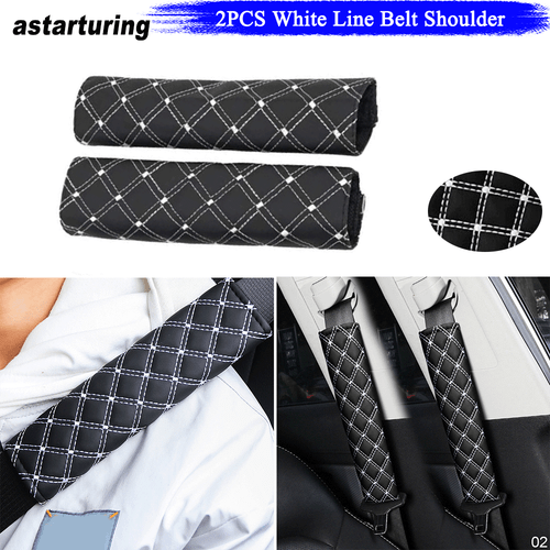 2x Car Safety Seat Belt Shoulder Pads Cover Set Cushion Harness Comfortable Pad - Picture 1 of 9