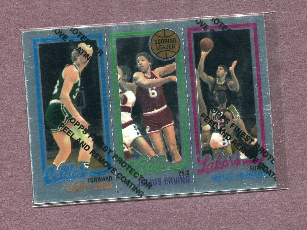 その他 1996 Topps Finest 22 Johnson/Bird/Erving 1996 Topps Finest 22 Johnson/Bird/Erving w/Coating rookie