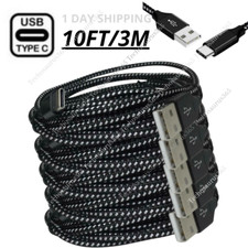 10FT USB C Fast Charger Cable Type C Charging Cord For Samsung S8 S9 S10 Android