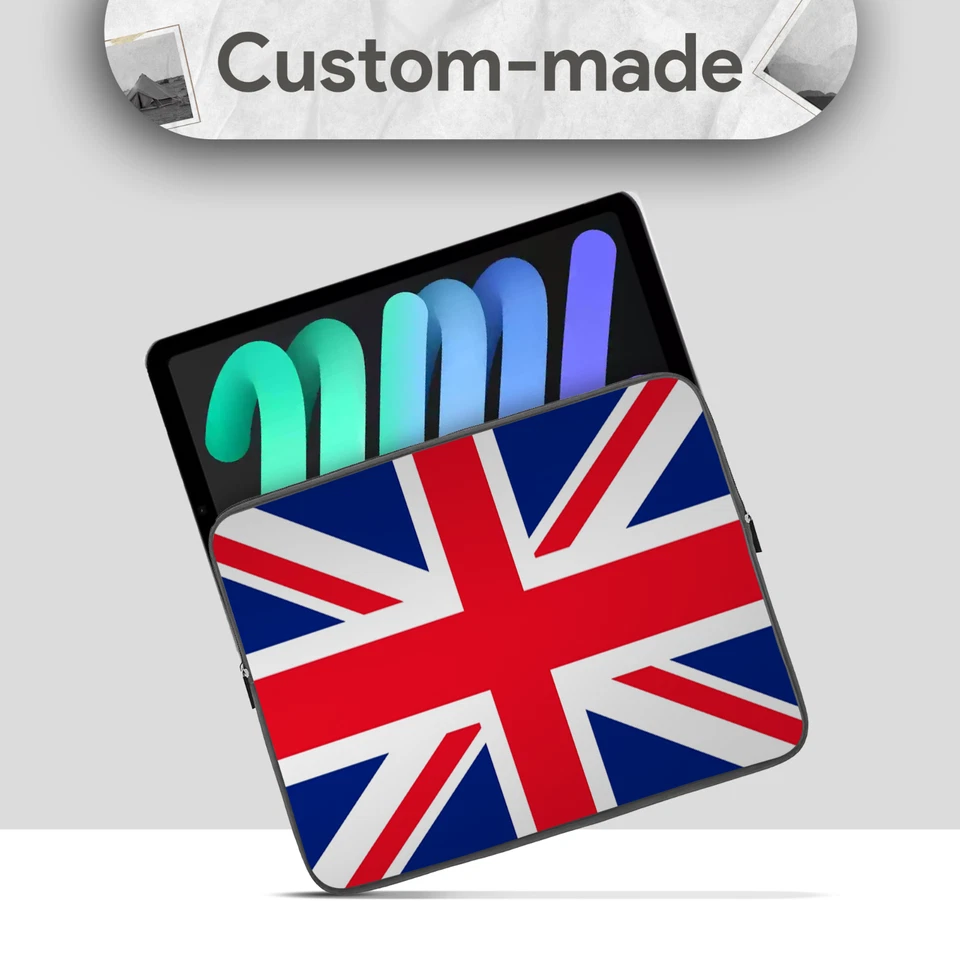 PERSONALISED Tablet Laptop Sleeve Case Bag Custom Design Photo Text Gift 10/11" - Image 2 of 4